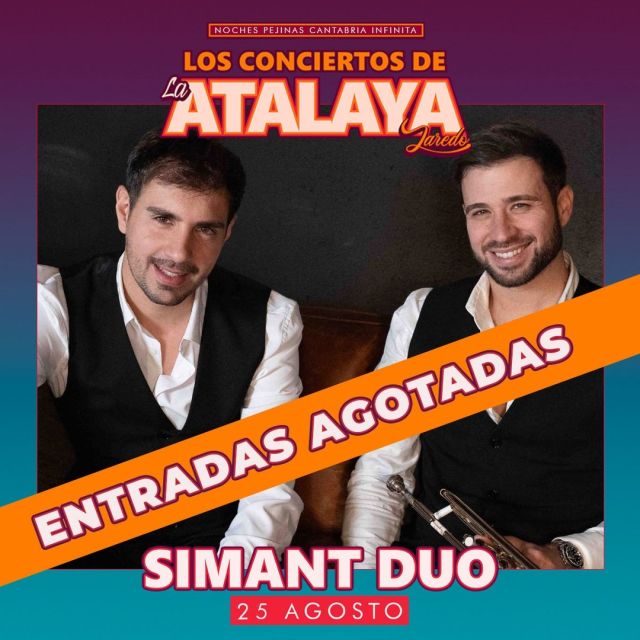 ¡Entradas agotadas para ver a @simantduo este domingo! Cerramos 𝐋𝐎𝐒 𝐂𝐎𝐍𝐂𝐈𝐄𝐑𝐓𝐎𝐒 𝐃𝐄 𝐋𝐀 𝐀𝐓𝐀𝐋𝐀𝐘𝐀 de Noches Pejinas – Cantabria Infinita de la mejor manera posible. Con ellos finalizamos un ciclo que está superando todas nuestras expectativas. ¡Vamos a por ello!

🕜𝐇𝐨𝐫𝐚𝐫𝐢𝐨𝐬:
18:00H - Apertura de puertas. Comienza a disfrutar con "Sunset Vibes & Lounge Music" by Russell Simoni
20:00H - Concierto Simant Duo
22:00H - Cierre del recinto
El acceso a La Atalaya será restringido a partir de las 15:00 H.

🚶‍♀️𝐀𝐜𝐜𝐞𝐬𝐨𝐬:
Como es habitual, el acceso a La Atalaya se hace 𝐚𝐧𝐝𝐚𝐧𝐝𝐨, está restringido el acceso con vehículos al ser un entorno natural. La ruta más corta a pie se realiza desde La Puebla Vieja, un paseo de unos 10 minutos. Recordad que la ruta cuenta con tramos de escaleras y es de subida. Os dejamos la ruta en Google Maps también para que sea más fácil ➡️ https://maps.app.goo.gl/aEu2Ji2rWvjc3Txs5

🌭𝐒𝐞𝐫𝐯𝐢𝐜𝐢𝐨𝐬:
En el recinto tendrás servicios de hostelería y aseos para poder disfrutar del evento y un entorno único.

@cantabriaturismo @ayuntamientolaredo @russellsimoni @radiocostaesmeralda @vinilofm_cantabria @radiolaredo @11tvcantabria @copecantabria @delaredulintv @theimagos @russelsimoni

#CantabriaInfinita #CantabriaApetece
#NochesPejinas #MúsicaEnVivo #MúsicaEnDirecto